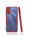 Kilifone - Xiaomi Uyumlu Poco M3 Pro - Kılıf Kenarı Renkli Arkası Şeffaf Parfe Kapak - Kırmızı