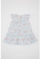 Defacto Kız Bebek Çiçekli Kısa Kollu Poplin Elbise C2413a524smbe174