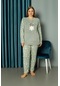 Kadın Büyük Beden Kışlık Polar Pijama Takımı Peluş Desenli Takım Tampap 34012- 1002