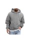 Mengtuo Sonbahar Düz Renk Gündelik Kapüşonlu Erkek Sweatshirt Gri