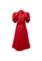 İkkb Yeni Fiyonklu Kısa Kollu Kadın Büyük Beden Elbise Kırmızı
