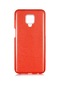 Noktaks - Xiaomi Uyumlu Xiaomi Redmi Note 9 Pro - Kılıf Simli Koruyucu Shining Silikon - Kırmızı