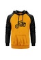 Kruvazör Motosiklet Çizim Sarı Renk Reglan Kol Sweatshirt