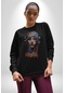 Khansa Eşarp Kadın Tasarımı Unisex Siyah Baskılı Sweatshirt Siyah