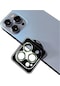 iPhone Uyumlu 12 Pro Lens Koruma Taşlı Parlak Renkli Kamera Koruyucu Cl-08 Takma Aparatıyla Koruma - Açik Yeşil