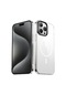 Noktaks - iPhone Uyumlu 15 Pro Max - Kılıf Kablosuz Şarj Destekli Şeffaf G-glass Magsafe Kapak - Siyah