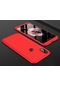 Noktaks - Xiaomi Uyumlu Xiaomi Mi 6x / Mi A2 - Kılıf 3 Parçalı Parmak İzi Yapmayan Sert Ays Kapak - Kırmızı