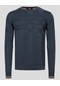 Erkek Triko Örgü Desenli Slim Fit Kazak Ncs Jeans 3638-Lacivert