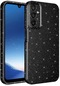 Samsung Galaxy A24 Kılıf Simli Işılıtılı Renkli Parlak Kamera Korumalı Silikon Kapak Koton - Siyah