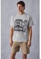 GRIMELANGE Boheme Erkek Oversize Fit Bej T-shirt Bej
