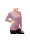 Ximistore9 Bayanlar İçin Yoga Koşu Fitness Tişört - V Yaka Uzun Kollü, Nispeten Dar Kesim, Nefes Alıcı Hızlı Kuruyan, Cepli - Buharlı Pembe Xl Avrupa Beden Pembe