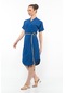 Kadın Kemer Detaylı Aerobin Elbise Mavı-mavı
