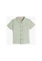Koton Gömlek Keten Karışımlı Kısa Kollu Tek Cep Detaylı Yeşil 3smb60058tw 3SMB60058TW750