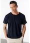 Erkek T-shirt %100 Pamuk Regular Fit Standart Kesim Bisiklet Yaka Basic Tişört Basıc-t-shırt1 Lacivert