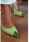 Alissa Açık Yeşil Burun Yeşil Mat Detay Kadın Stiletto