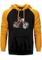 Chopper Cruiser Sarı Renk Reglan Kol Kapşonlu Sweatshirt