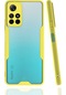 Noktaks - Xiaomi Redmi Note 11t 5g Uyumlu - Kılıf Kenarı Renkli Arkası Şeffaf Parfe Kapak - Sarı