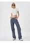 Koton Basic Crop Tişört Viskon Kumaş Kısa Kollu Bisiklet Yaka Slim Fit Beyaz 5wak50043ek Beyaz