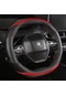Kırmızı Peugeot 2008 İçin 2019 2020 E2008 2020 Araba Direksiyon Kılıfı Karbon Fiber + Pu Deri Oto Aksesuarları İç Coche