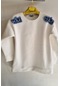 3 İplik Şardonlu Kot Love Detaylı Kadın Sweatshirt Beyaz