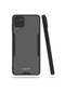 Noktaks - Samsung Galaxy Uyumlu Galaxy M12 - Kılıf Kenarı Renkli Arkası Şeffaf Parfe Kapak - Siyah