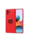 Kilifone - Xiaomi Uyumlu Redmi Note 10s - Kılıf Yüzüklü Auto Focus Ravel Karbon Silikon Kapak - Kırmızı