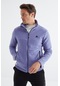 Tommy Life Açık Eflatun Fermuarlı Dik Yaka Standart Kalıp Erkek Polar Sweatshirt - 88134 Eflatun