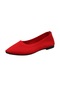 Kırmızı Kadın Kızlar Katı Büyük Boy Düz Sığ Rahat Rahat Tek Ayakkabı Üzerinde Kayma