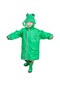 Ikkb Yansıtıcı Şeritli Üç Boyutlu Çizgi Film Karakterli Panço Yağmurluk Çanta Yeşil