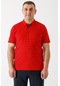 Maraton Sportswear Büyük Beden Erkek Polo Yaka Kısa Kol Basic Kırmızı T-Shirt 18948-Kırmızı