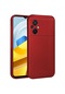 Kilifone - Xiaomi Uyumlu Poco M5 - Kılıf Mat Renkli Esnek Premier Silikon Kapak - Kırmızı