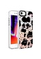 Noktaks - iPhone Uyumlu 8 - Kılıf Koruyucu Mermer Desenli Marbello Kapak - Siyah-beyaz