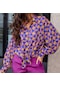 İlkbahar Ve Sonbahar Dijital Baskı Bluz Rahat Gevşek Hırka Uzun Kollu Gömlek Vintage Moda Gömlek Kadın Üstleri Giysi 25335 Yeşil Leopar Yeşil - Leopar