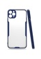 Mutcase - İphone Uyumlu İphone 11 Pro - Kılıf Kenarı Renkli Arkası Şeffaf Parfe Kapak - Lacivert