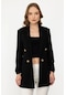 Ekol Kadın Büzgülü Kol Blazer Ceket 5062 Siyah