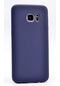 Mutcase - Samsung Uyumlu Galaxy S7 Edge - Kılıf Mat Renkli Esnek Premier Silikon Kapak - Lacivert