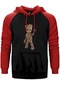 Groot Baby Kırmızı Renk Reglan Kol Kapşonlu Sweatshirt