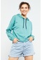 Tommy Life Mint Yeşili Uzun Kol Rahat Form Kapüşonlu Kadın Sweatshirt - 97115 Mint Yeşili