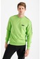 Maraton Sportswear Regular Erkek Bisiklet Yaka Uzun Kol Basic Fıstık Yeşili Sweatshirt 19182-fıstık Yeşili