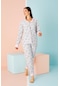 Nisanca Kadın Kışlık Welsoft Peluş Polar Düğmeli Pijama Takımı Gri