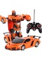 Çocuk Oyuncakları 1:18 Uzaktan Kumandalı Arabayı Tek Tıklamayla Dönüştüren Robot-turuncu