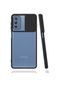 Kilifolsun Samsung Uyumlu Galaxy M52 Kılıf Slayt Sürgülü Arkası Buzlu Lensi Kapak Siyah