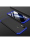 Kilifone - Xiaomi Uyumlu Redmi Note 6 Pro - Kılıf 3 Parçalı Parmak İzi Yapmayan Sert Ays Kapak - Siyah-mavi