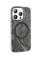 Mutcase - İphone Uyumlu İphone 14 Pro - Kılıf Magsafe Şarj Özellikli Fırça Boya Desenli Palet Kapak - Gri