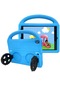 Noktaks - iPad Uyumlu 10.2 9.nesil - Kılıf Araba Tekerlekli Stand Olan Çocuklar İçin Silikon Eva Tablet Kılıfı - Mavi