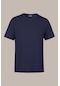 COMEOR Erkek Lacivert Slim Fit Pamuklu Kısa Kollu Bisiklet Yaka T-shirt Lacivert