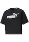 Puma Essentials Cropped Logo Kadın Tişört Siyah