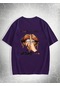 Unisex Enjoy Personel Time Baskılı Tasarım Tshirt Mor