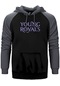 Young Royals Gri Renk Reglan Kol Kapşonlu Sweatshirt