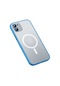 Noktaks - iPhone Uyumlu 12 - Kılıf Kablosuz Şarj Destekli Magsafe Mokka Kapak - Mavi